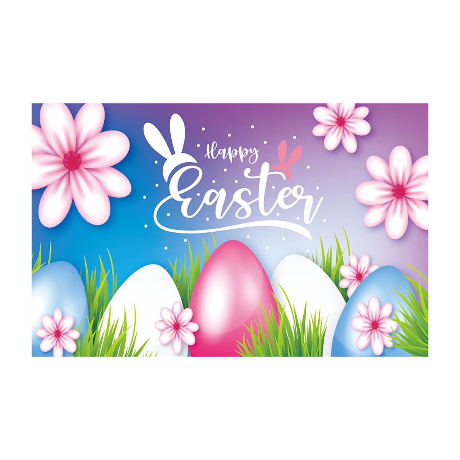 Easter Party Decorations Large Fabric Easter Egg Bunny Hunt Background Banner and Chick Sign Easter Hunt Game Banner Poster Photo Booth Backdrop for Spring Easter Party Supplies 71x43 Inch (A)